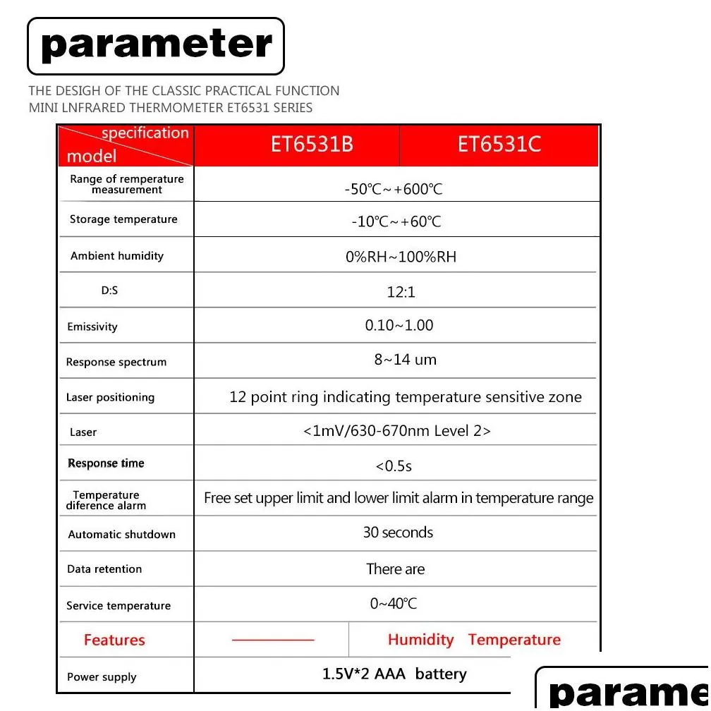 wholesale lcd screen digital thermometer handheld infrared thermometer laser thermometer hypothermia pyrometer -50600 degrees celsius 