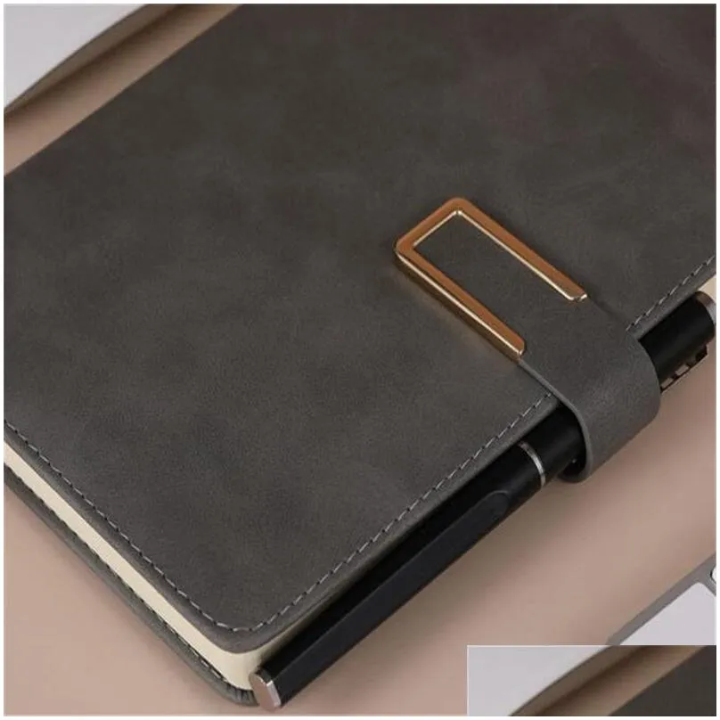 Notepads Wholesale A5 B5 Journal Notebook Pu Leather Er Notepads Magnetic Closure Diary Office Work Business Notepad Office School Bus Dhae3