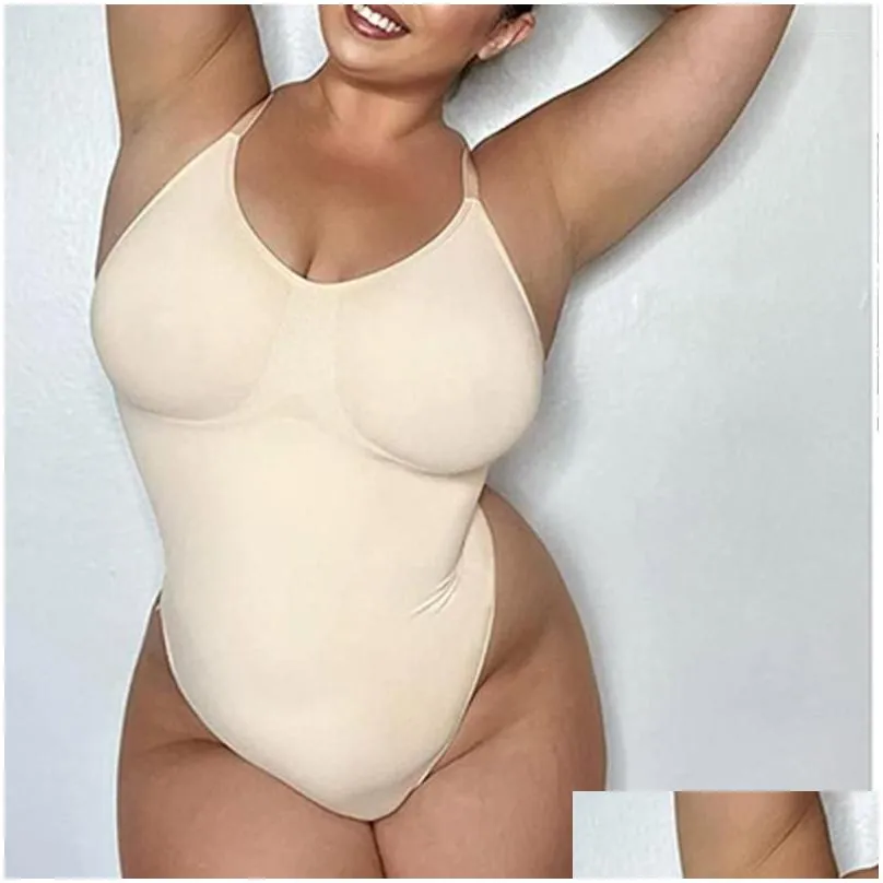 Women`S Shapers Womens Shapers  Thong Low Back Seamless Bodysuit Dupes For Women Tummy Control Slimming Sheath Push Up Thigh Slim Dhcgx