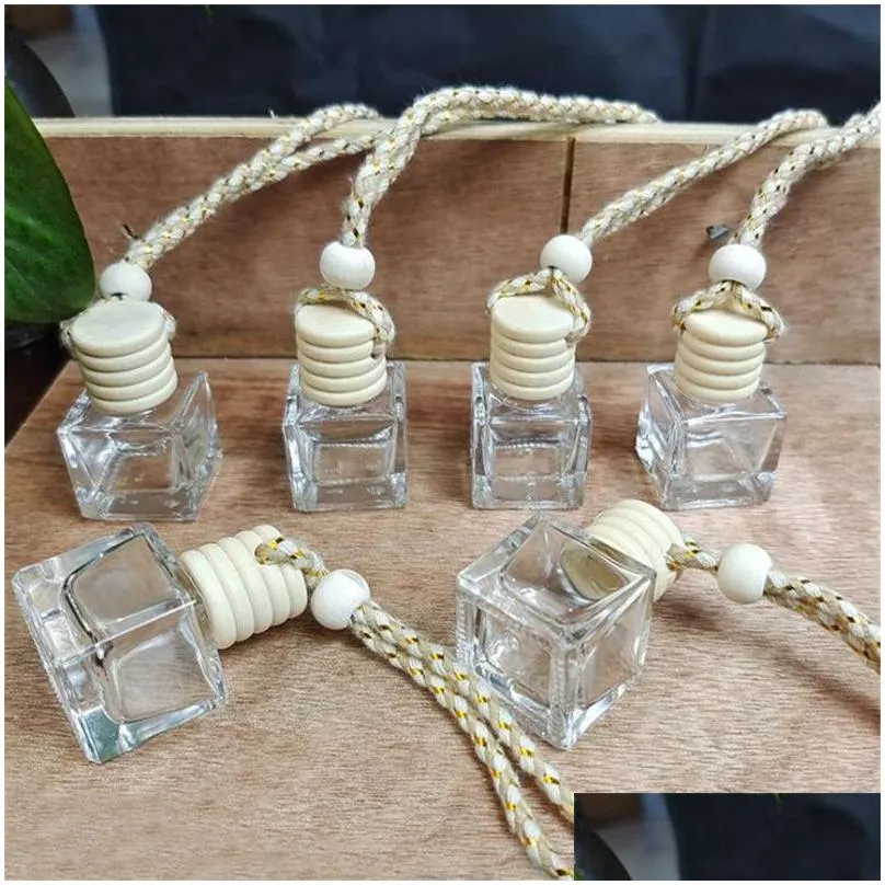 Packing Bottles Wholesale Car Per Bottle Air Freshener Diffuser Hanging Pendant Essential Oil Fragrance Empty Jars Refillable Glass Bo Dhz5Q