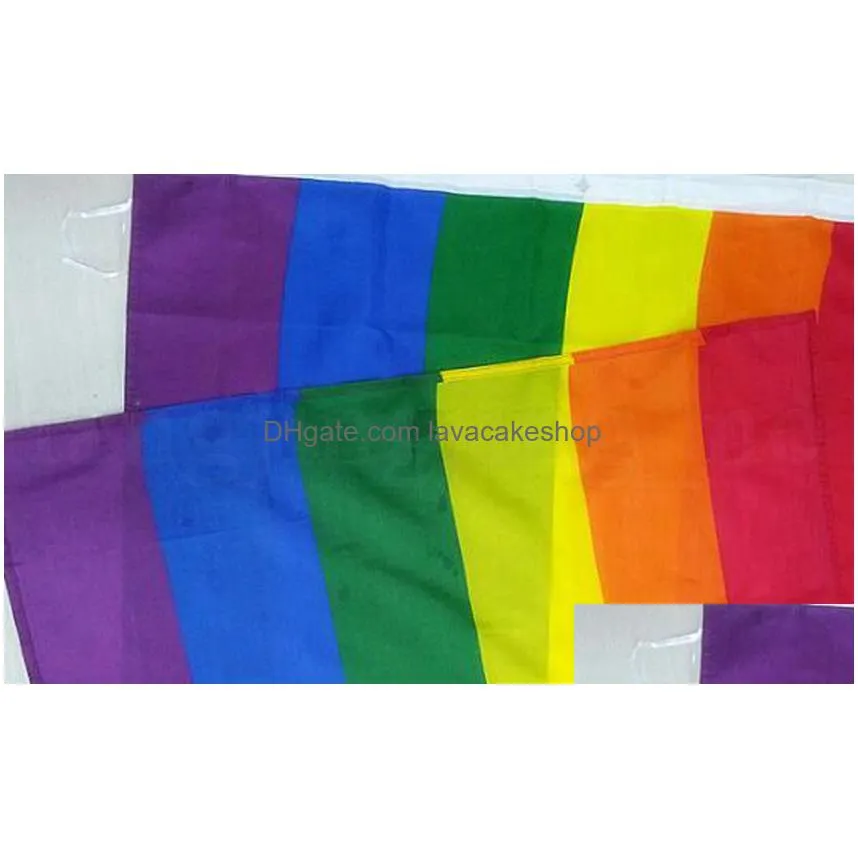 Banner Flags Rainbow Flag 3X5Ft 90X150Cm Lgbt Banner Polyester Colorf For Decoration 3 X 5Ft Kka6888 Home Garden Festive Party Supplie Dhg1V