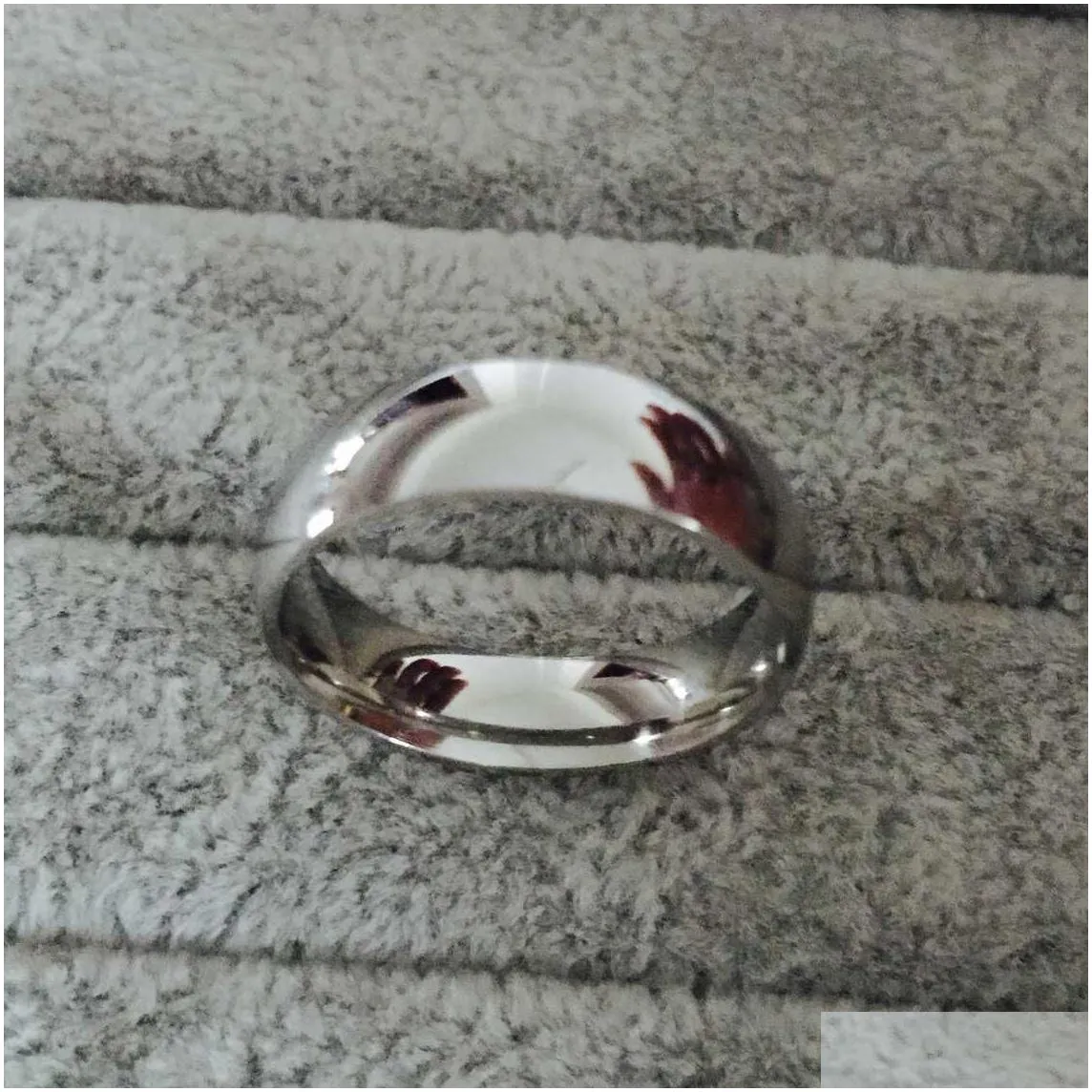 Band Rings Classic Real White Gold Color 8Mm Titanium Steel Women Men Wedding Sier Ring Top Quality Do Not Fade Lovers Jewelry Jewelry Dhm5P