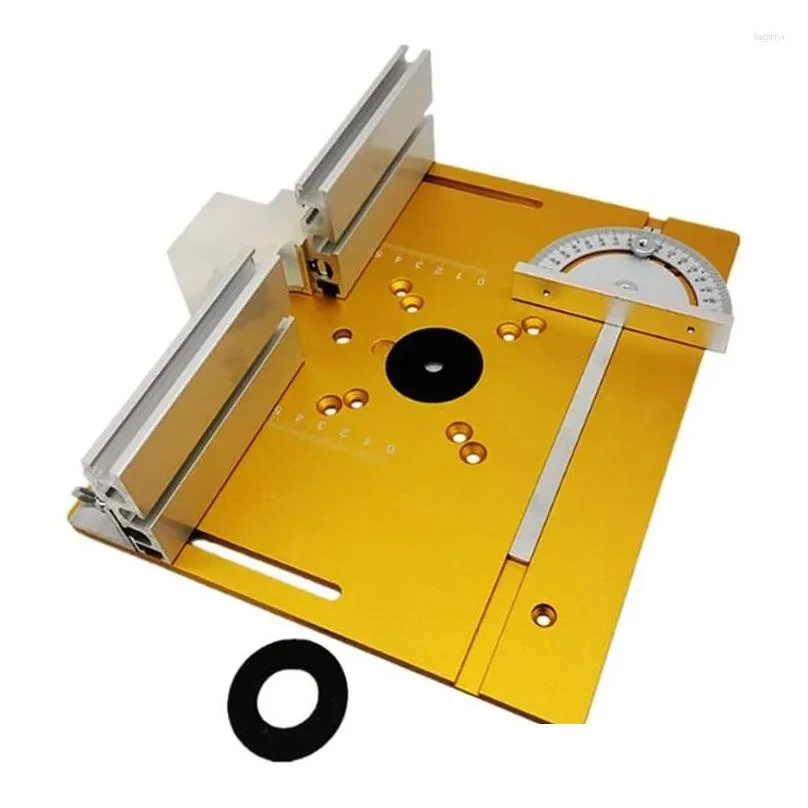 wholesale set of 3 router table insert plate trimming machine auxiliary tool with miter gauge gold