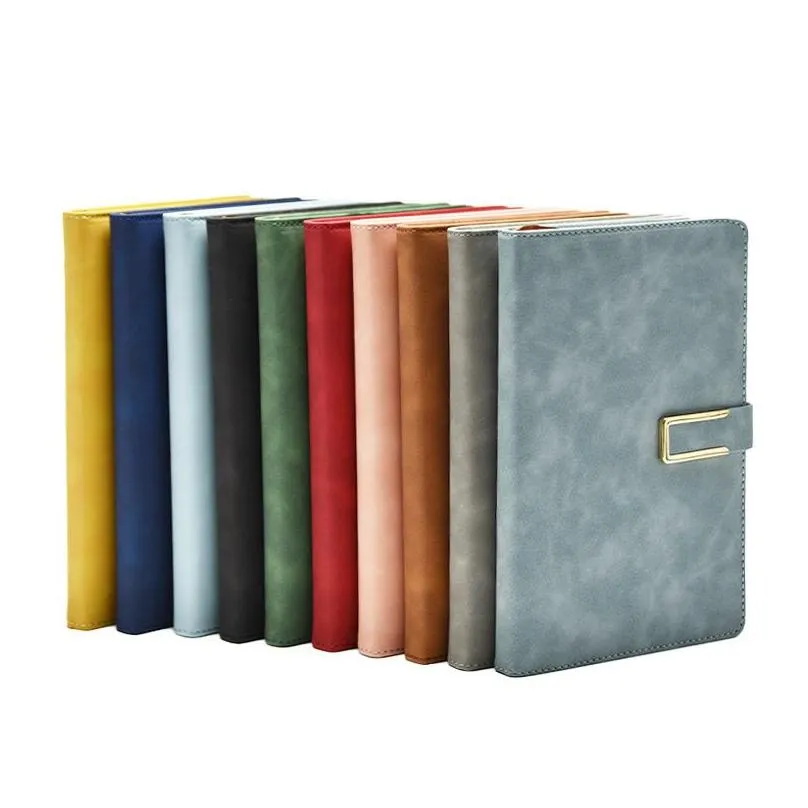 Notepads Wholesale A5 B5 Journal Notebook Pu Leather Er Notepads Magnetic Closure Diary Office Work Business Notepad Office School Bus Dhae3