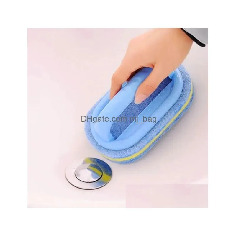 Party Favor Kitchen Cleaning Bathroom Toilet Glass Wall Clean Bath Brush Plastic Handle Sponge Bottom 291Q Home Garden Festive Party S Dhcyx