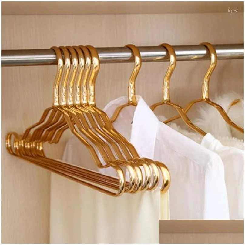 hangers 10pcs clothing metal clothes hngers anti-slip aluminium alloy drying rack wardrobe space saver coat hanger storage