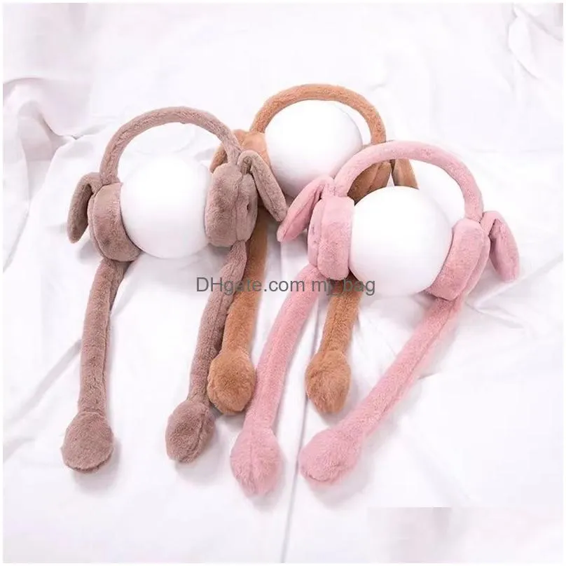 Party Favor Rabbit Earmuffs Airbag Ears Moving Lovely Kids Adt Winter Ear Protective Warm Cute Headband 7 Color Qh61 Home Garden Festi Dh4Ac