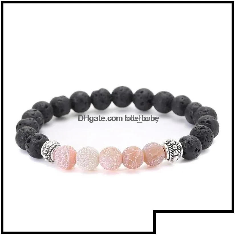 Charm Bracelets Charm Bracelets Jewelry Weathers Agate Black Lava Stone Bracelet Essential Oil Per Diffuser For Women Men Yoga Drop