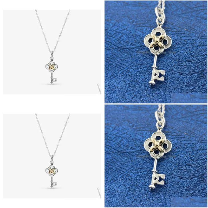 Pendant Necklaces 2021 Necklace 100 925 Sterling Sier Key Flower 14K Gold Plated Necklaces Fit Charms Pendants Diy Gift Jewelry 399339 Dhah6