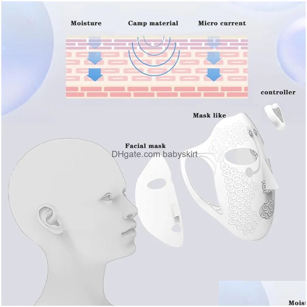 Face Massager Epacket Electronic Facial Mask Miclogurrent Face Masr Usb Rechargeable4824019 Health Beauty Massage Dhrmj