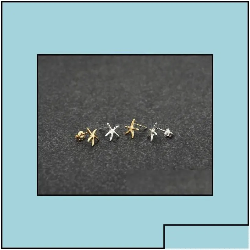 Stud Stud Earrings Jewelry Fashion Starfish Zinc Alloy Sier Plated Earring Marine Biological For Women Wholesale Drop Delivery 2021