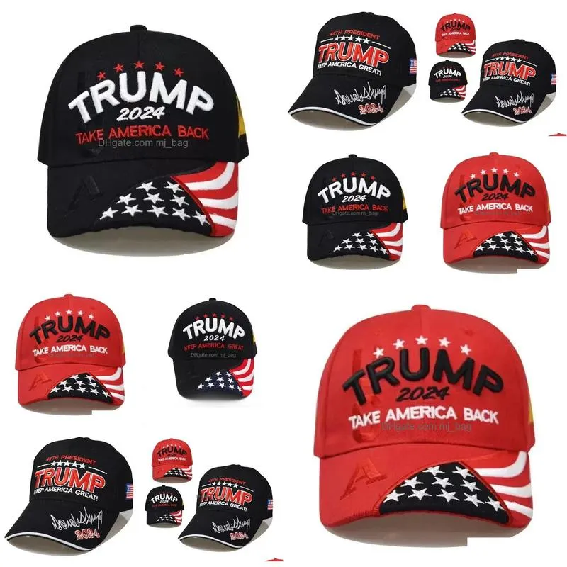 Party Hats 2024 Trump Hat American Presidential Election Baseball Caps Adjustable Speed Rebound Cotton Sports Hats C64 Home Garden Fes Dhrxw