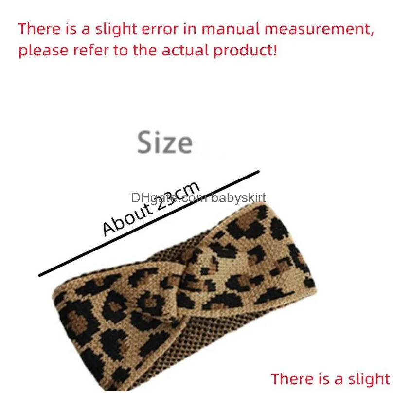 Hair Accessories Household Sundries Vintage Leopard Print Headband Wool Wide-Brimmed Braided Headbands Stretch Knitted Warm Head Ornam Dh4N6