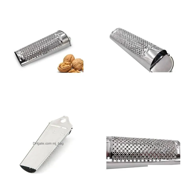 Party Favor Manual Nutmeg Mills Grinder Grater Stainless Steel Mini Cheese Lemon Garlic Ginger Citrus Chocolate Cinnamon Grating Powde Dhce6