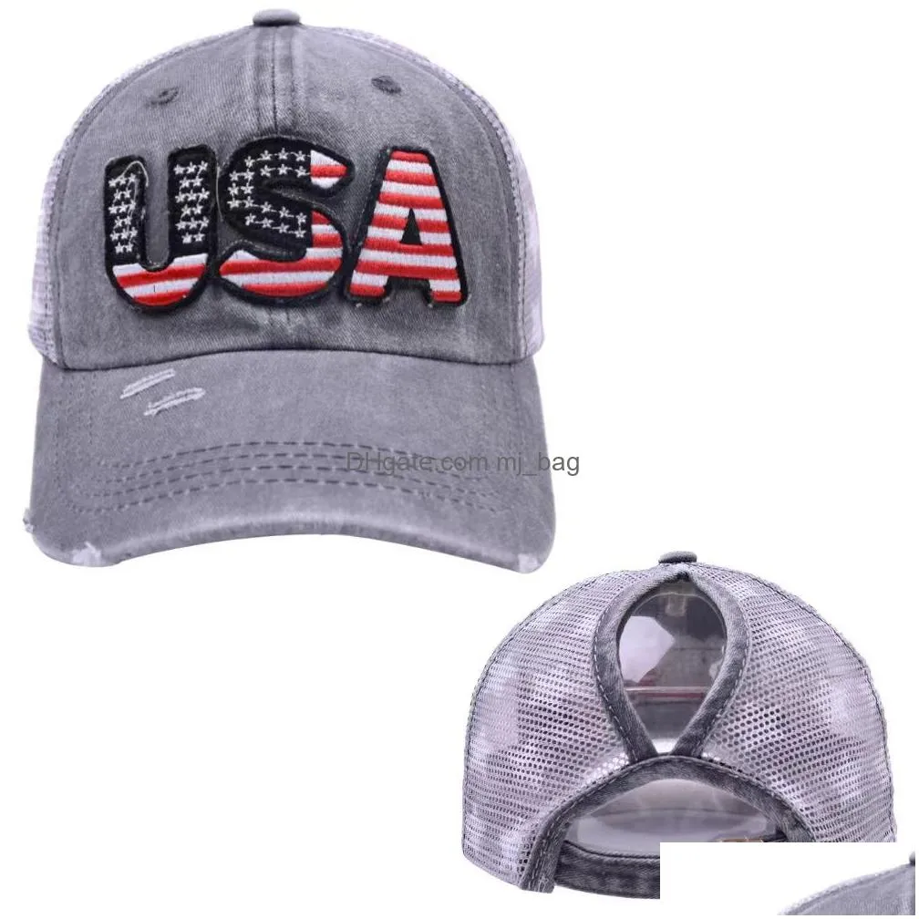 Party Hats Usa Embroidered Letters Baseball Cap Embroidery Hat For Women Sun Visor Washed Outdoor Sport Hats C270 Home Garden Festive Dhopt