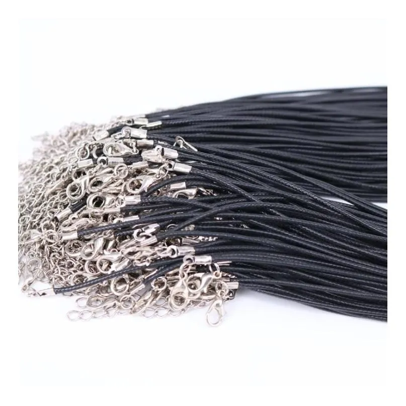 Pendant Necklaces 1.5mm 55and 5cm Jewelrypendant Pendants Jewelry Chains Chokers Twisted Braided Black Cord Chain Necklace String For Women Rope Leather