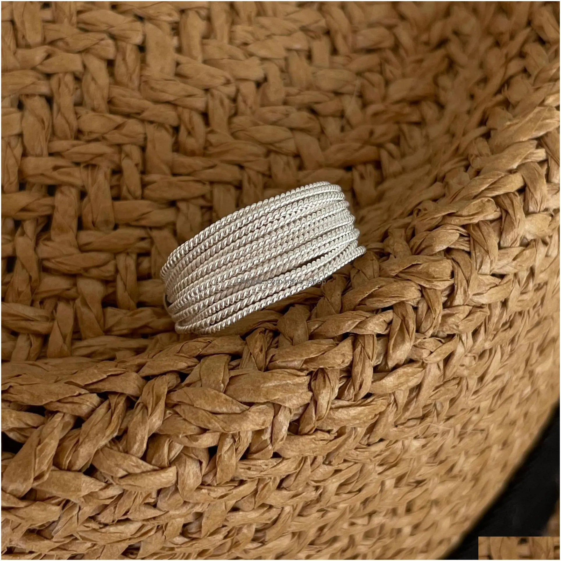 Band Rings 925 Sterling Sier Ring Mti Layer Interlocking Rings High Polish For Women Men Birthday Gifts Open Size Jewelry Ring Dhzm6