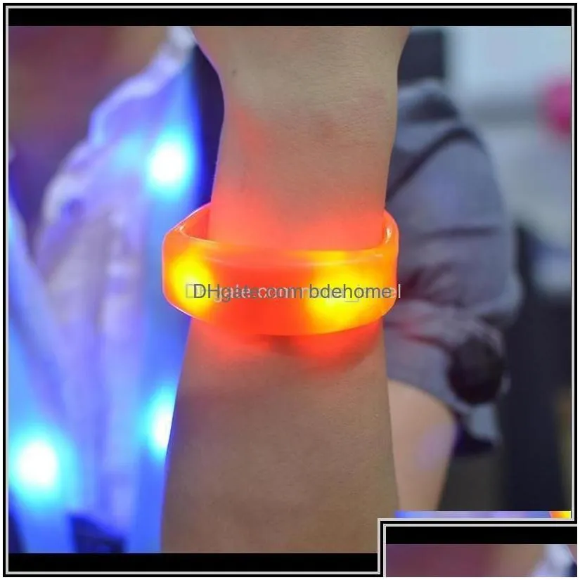 Charm Bracelets Charm Bracelets Jewelry Drop Delivery 2021 Activated Sound Control Led Flashing Bracelet Light Up Bangle Wristband C