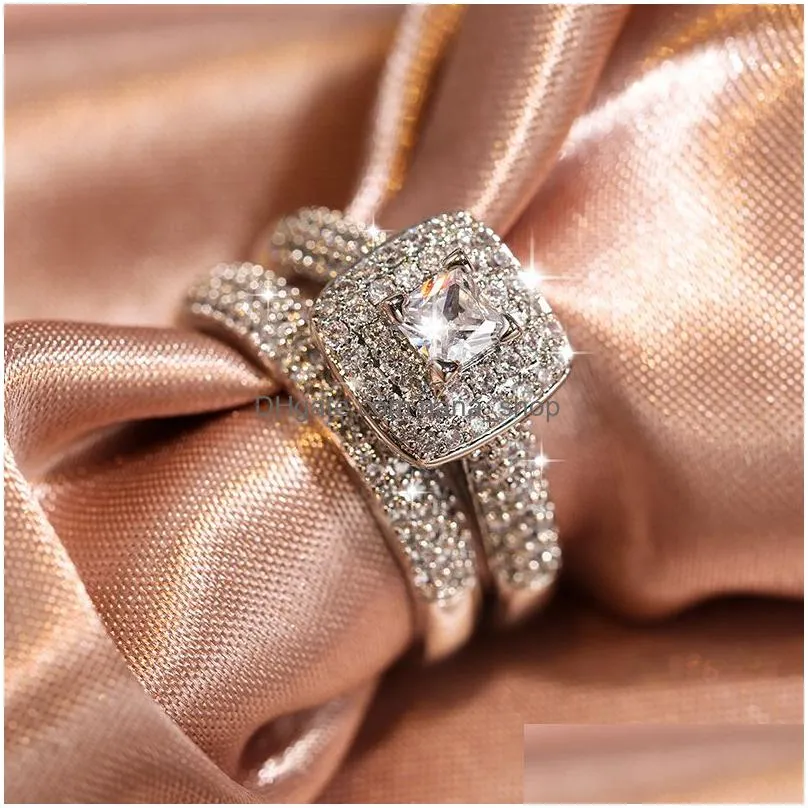 Band Rings Fashion Brand Rings For Women Top Designer S925 Sterling Sier Women039S Ring Luxury Fl Diamond Engagement Jewelry Ring Dhvr0