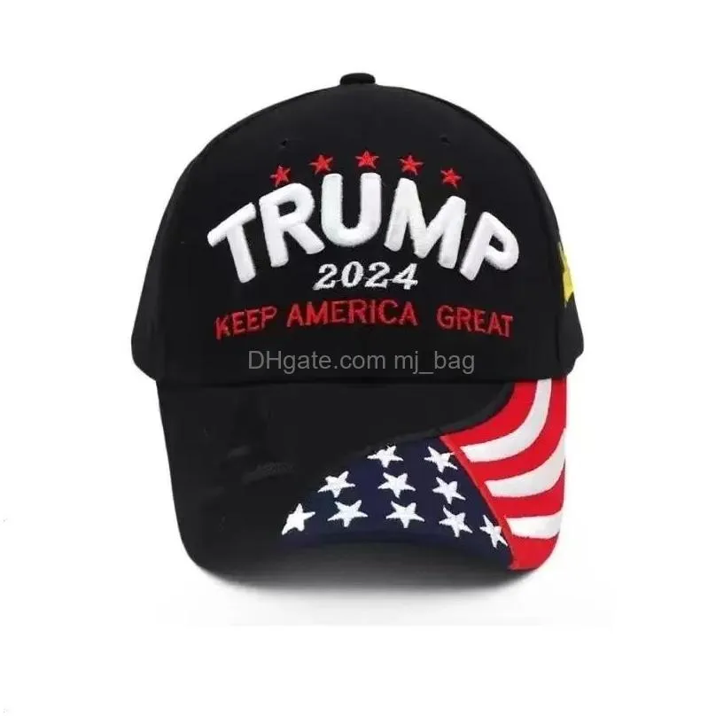 Party Hats 2024 Trump Hat American Presidential Election Baseball Caps Adjustable Speed Rebound Cotton Sports Hats C64 Home Garden Fes Dhrxw