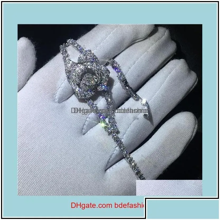 Tennis Tennis Bracelets Jewelry20 Style Sparkling Luxury Jewelry 925 Sterling Sier Mti Shape White Topaz Cz Diamond Gemstones Women