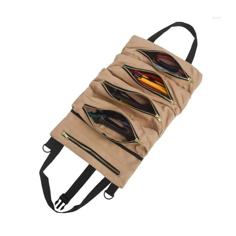 storage bags car mounted pliers electrician tools bag backrest canvas foldable roll closet organizer