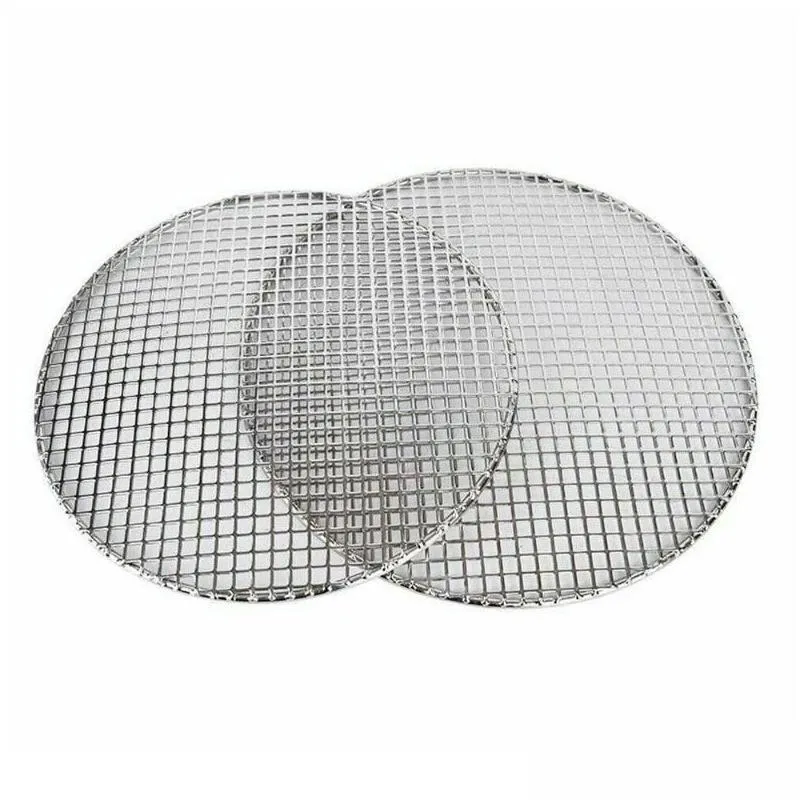 tools accessories non-stick 304 stainless steel round barbecue bbq grill net meshes racks grid grate steam