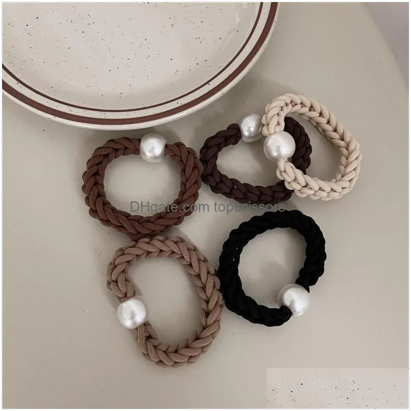 Hair Accessories Woman Solid Twist Hair Ties Womens Accessories Rubber Band Scrunchies Girls Ring Rope Elastic Hairband Hair Products Dh59T