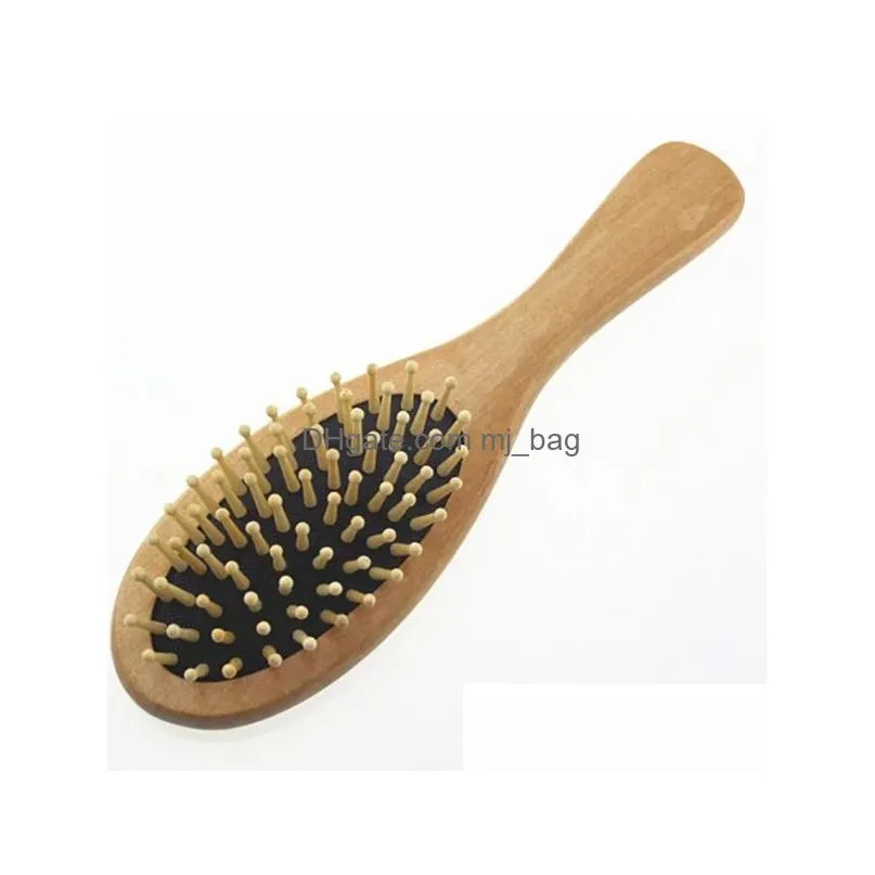 Party Favor Price Natural Wooden Brush Healthy Care Mas Wood Hair Combs Antistatic Detangling Airbag Hairbrush Styling Tool Home Garde Dhw3R