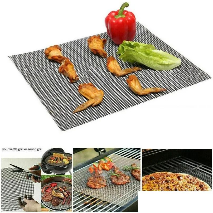 tools accessories non stick grill mesh mat reusable easy clean for electric gas charcoal bbq dsd666