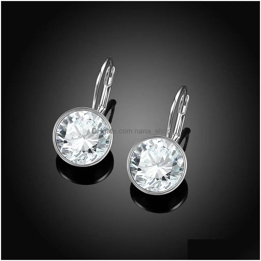 Stud Sier Color Bella Stud Earrings For Women White Crystal From Austrian Fashion Wedding Office Jewelry Gift New4947297 Jewelry Earri Dhyi8