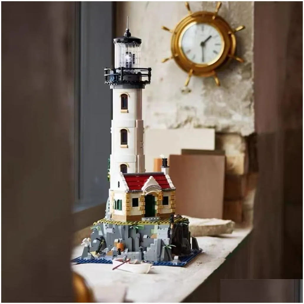 Blocks Blocks Electric Lighthouse 21335 2065Pcs Model Building Block Motorised Bricks Assembly Toys For Children Christmas Gifts Z0518 Dhml9