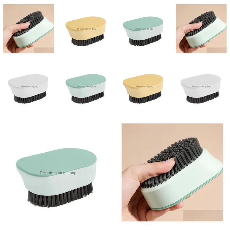 Cleaning Brushes Portable Household Cleaning Brushes Plastic Mtifunctional Soft-Haired Laundry Scrubbing Color Contrast Clothes Shoe C Dhare