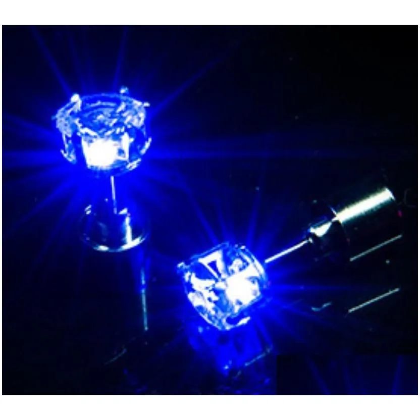 Jewelrychristmas Gift Flash Stud Hairpins Earring Lights Strobe Led Luminous Light Up Nightclub Party Earrings Drop Delivery 2021