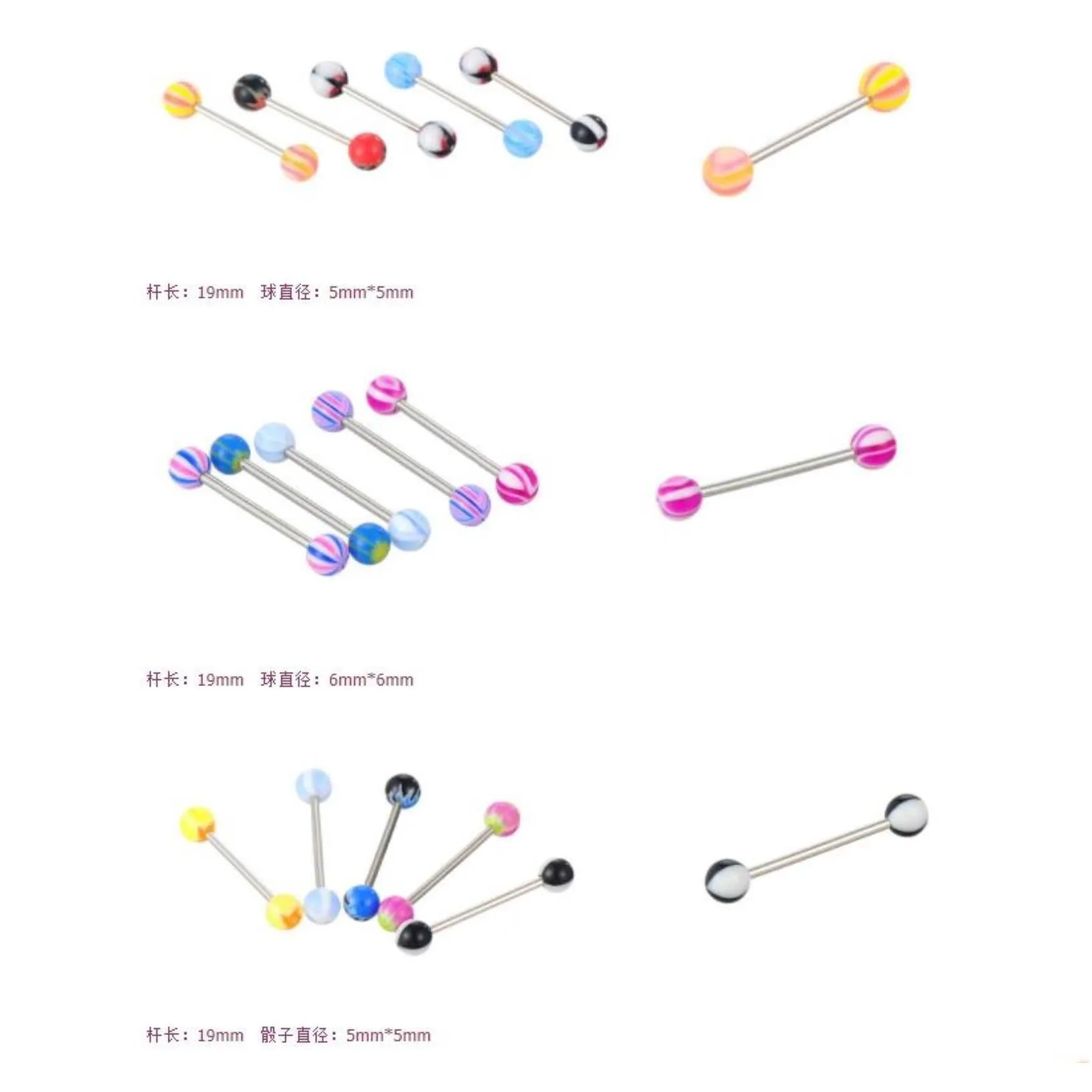 Navel Bell Button Rings Jewelrywholesale Promotion 110Pcs Mixed Models/Colors Body Jewelry Set Resin Eyebrow Navel Belly Lip Tongue Nose Piercing