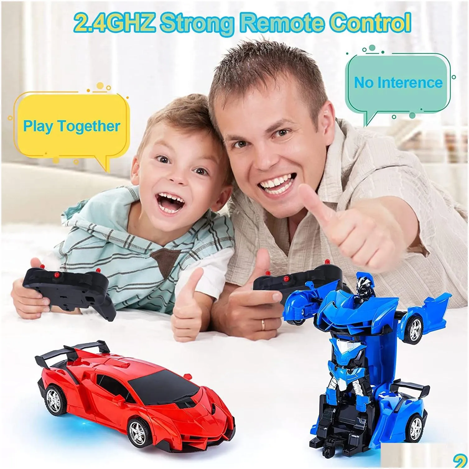 Electric/Rc Car Rc Toy Remote Control Car Toys Hobby Robot Cars Deformation Transforming Racing Transformation Vehicle Toys Gifts Elec Dhpmc