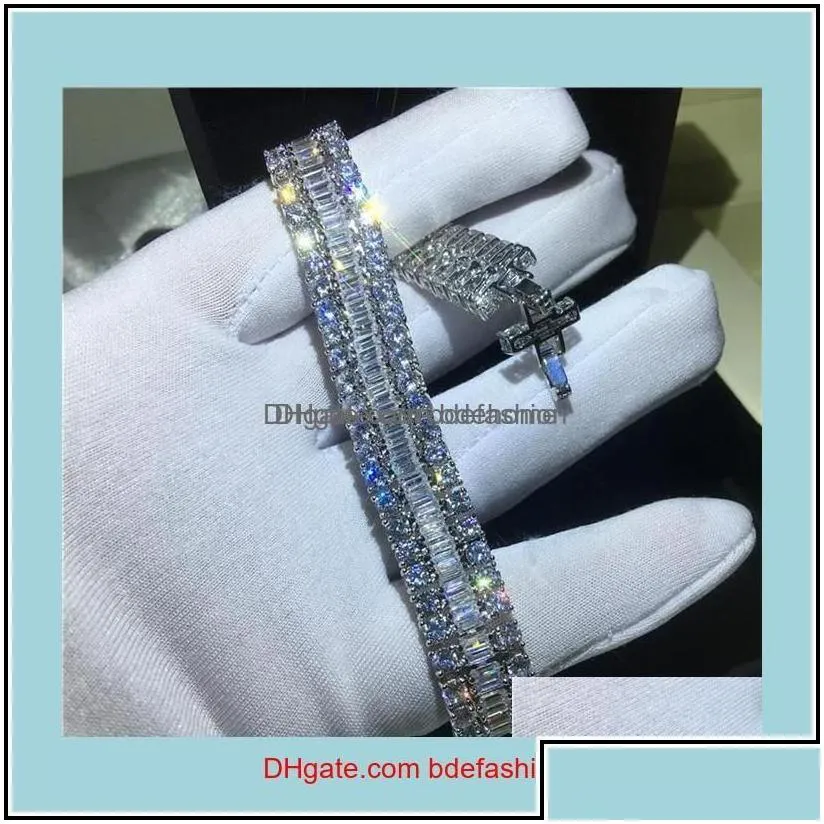 Tennis Tennis Bracelets Jewelry20 Style Sparkling Luxury Jewelry 925 Sterling Sier Mti Shape White Topaz Cz Diamond Gemstones Women