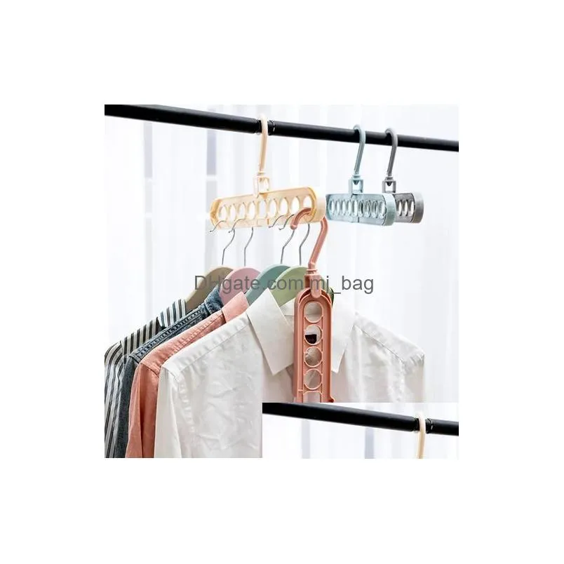 Party Favor Clothes Hanger Racks Mti-Port Support Circle Drying Mtifunction Plastic Scarf Hangers Storage Rack 236Q Home Garden Festiv Dhr93