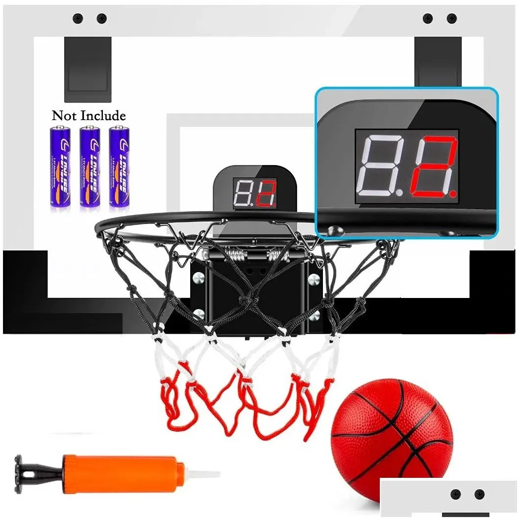 Sports Toys Sports Toys Indoor Basketball Hoop For Kids And Adts Door Room Mini Game With Electronic Scoreboard Complete Accessories T Dh3Mo