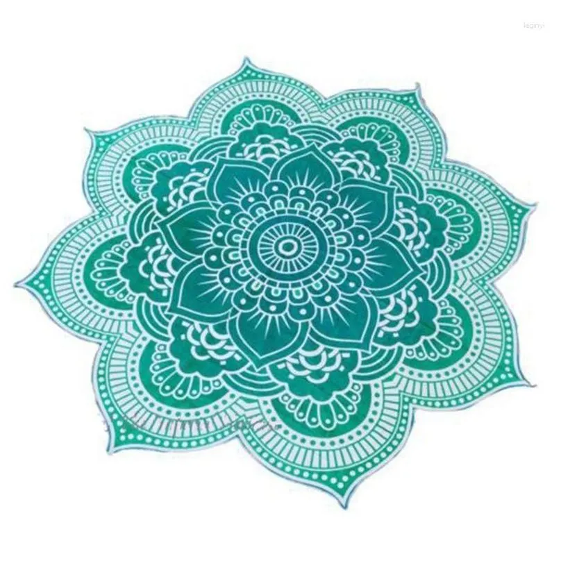 tapestries lotus flower table cloth yoga mat india mandala tapestry beach throw cover up round pool home blanket