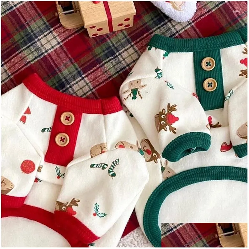 dog apparel christmas elk shirt autumn pet clothes button hoodies for small dogs cat puppy pullover flecce warm clothing ropa perro