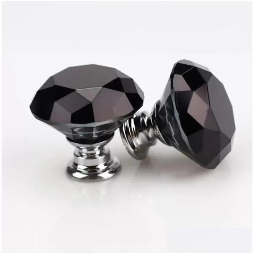 Other Jewelry Findings Components Knob Screw Fashion 30Mm Diamond Crystal Glass Door Knobs Der Cabinet Furniture Handle Accessories Drop