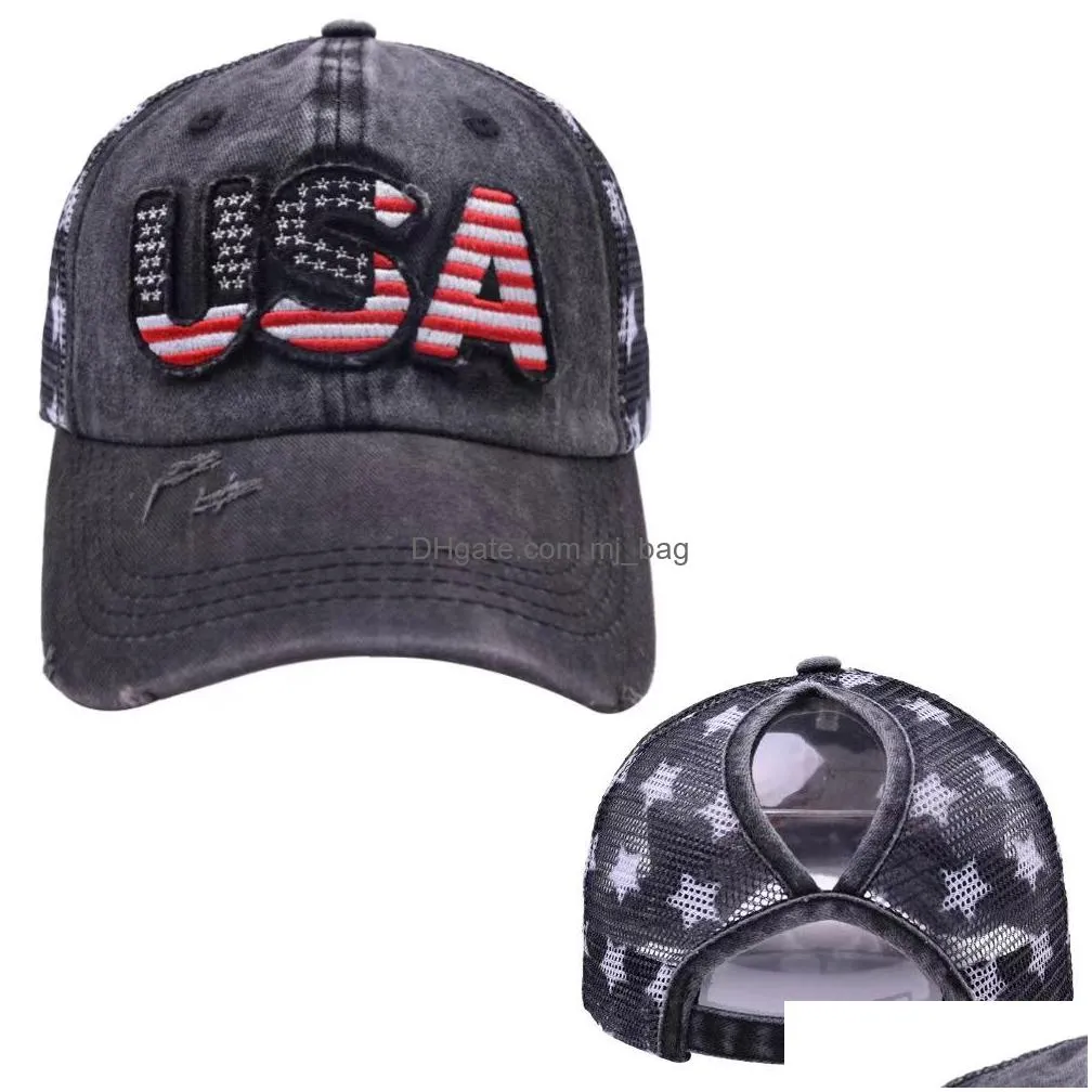 Party Hats Usa Embroidered Letters Baseball Cap Embroidery Hat For Women Sun Visor Washed Outdoor Sport Hats C270 Home Garden Festive Dhopt