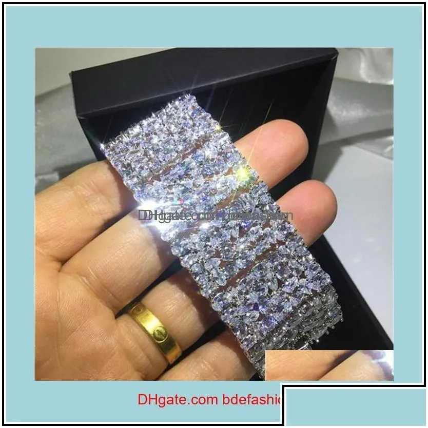 Tennis Tennis Bracelets Jewelry20 Style Sparkling Luxury Jewelry 925 Sterling Sier Mti Shape White Topaz Cz Diamond Gemstones Women