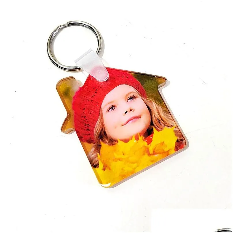 Party Favor 2022 Party Favor Acrylic Sublimation Blank Keychain Diy Transparent Crystal Plate Keychains Delivery Home Garden Festive P Dhtjw