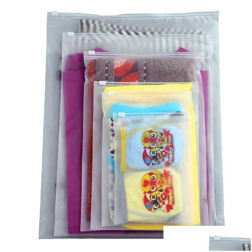 Packing Bags Wholesale Frosted Clear Plastic Bags Resealable Polypropylene Poly For Packaging Self Seal Reinforced -Storage With Slide Dh8Ct