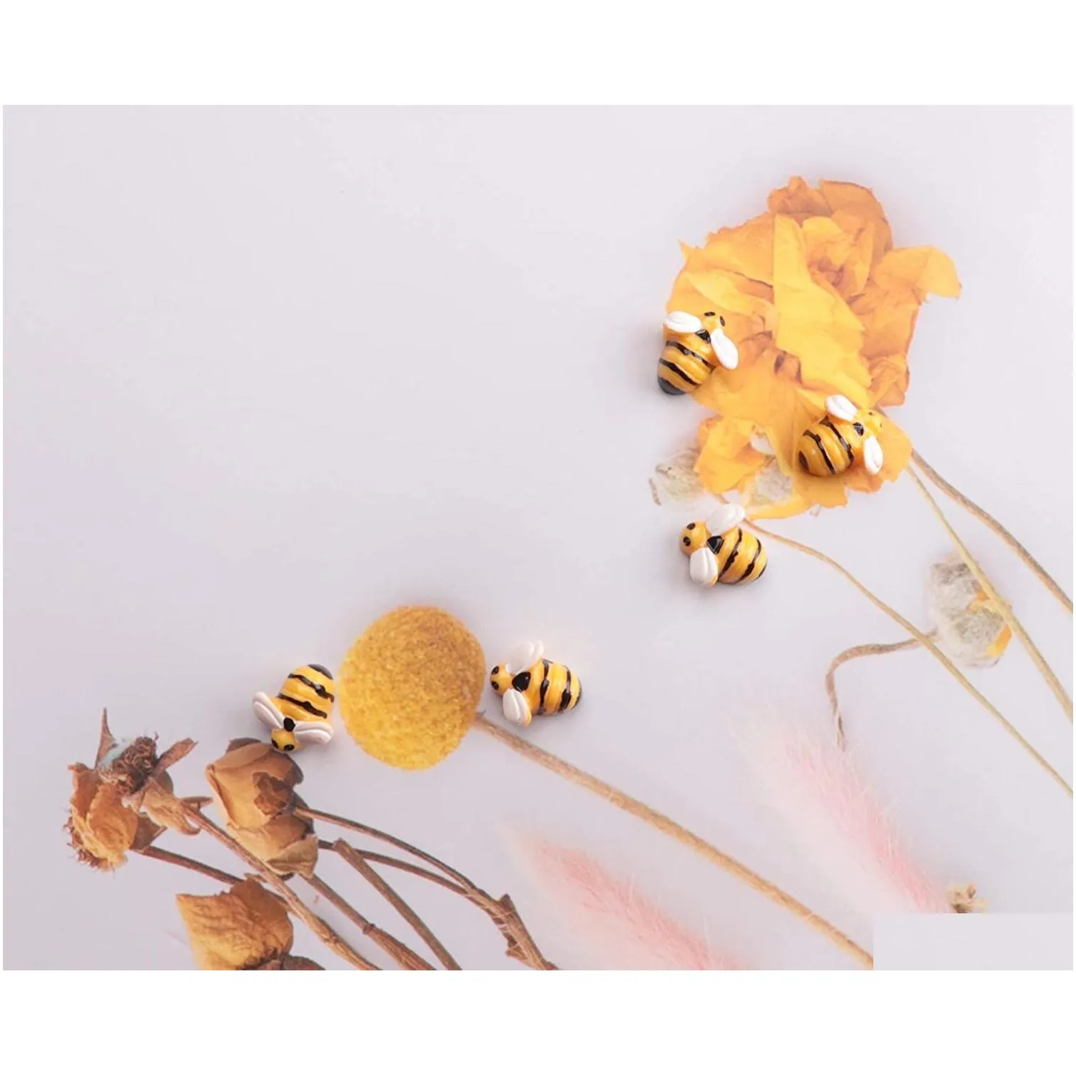 Craft Tools Mini Bee Ornaments Tiny Resin Diy Flatback Embellishment Bumble For Hair Clip Craft Art Project Home Garden Decoration Jew Dhked