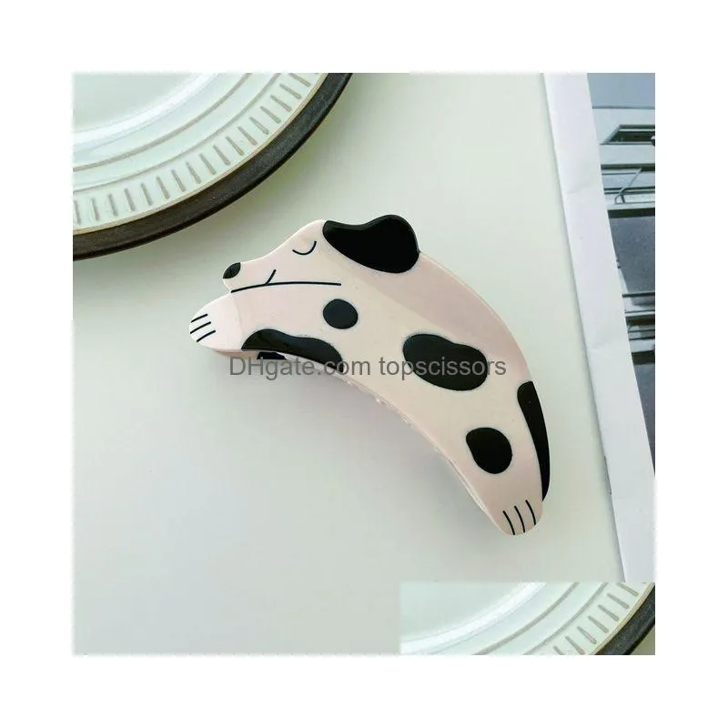 Hair Accessories 2022 New Lovely Acrylic Acetic Acid Animal Dog Cat Hairpin Hair Claw Clip Head Accessories For Women Jewelry Gifts Ha Dhykq