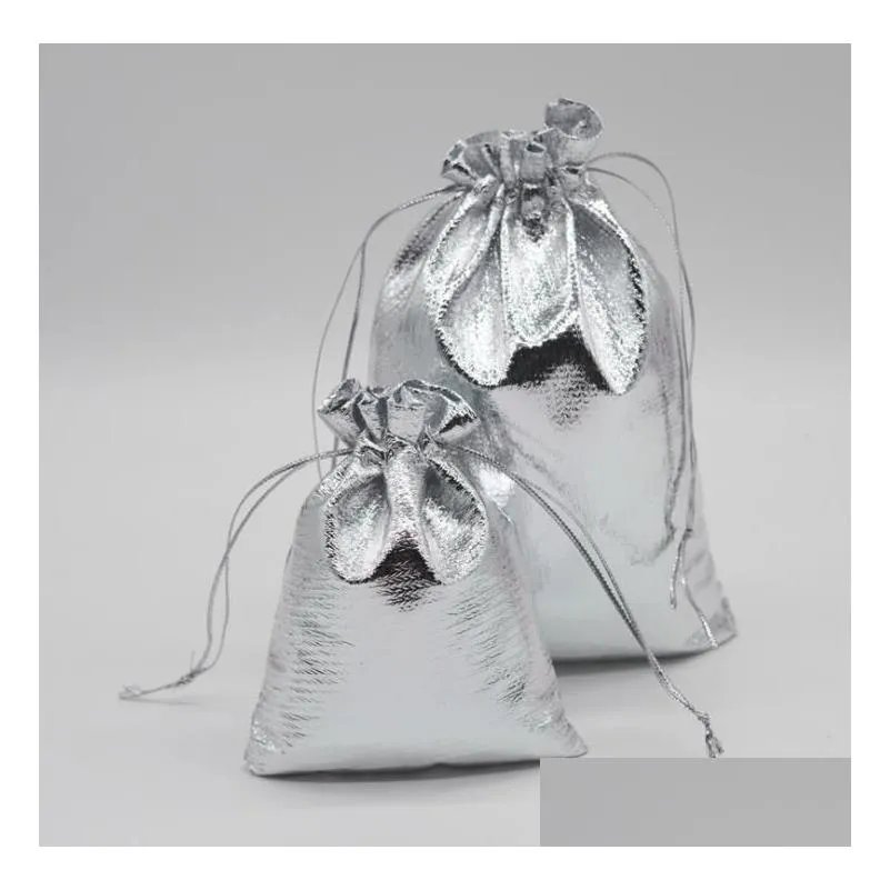 Pouches Packaging Display Jewelry100 Sier Plated Gauze Jewelry 7X9 Cm 9X12Cm 11X16Cm / 13X18Cmjewelry Gift Pouch Bags For Wedding