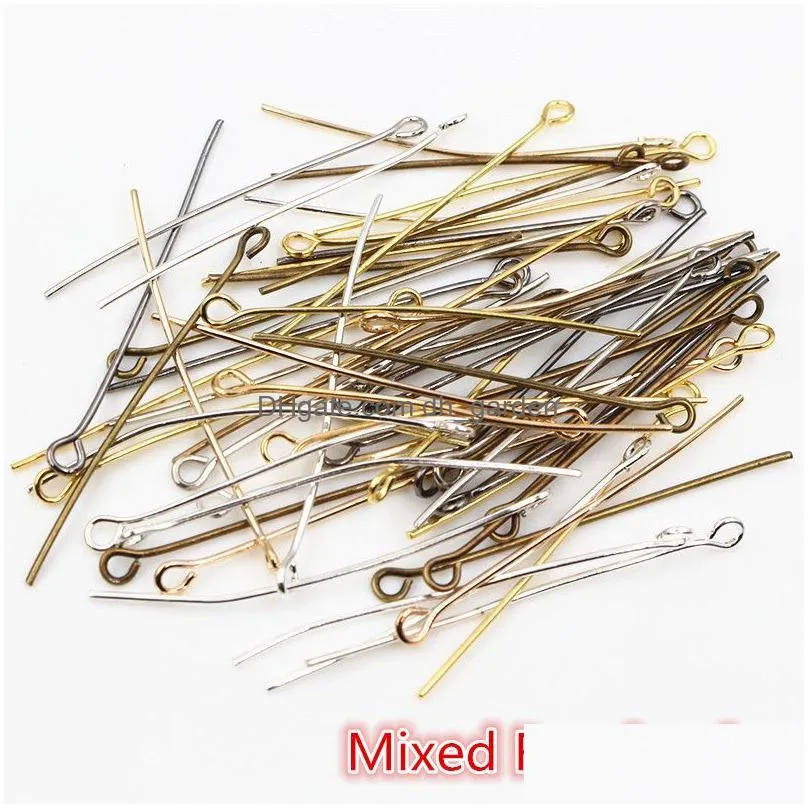 200Pcs/Bag 40Mm Eye Head Pins Classic 7 Colors Plated For Jewelry Findings Making Diy Supplies Dhgarden Otln7